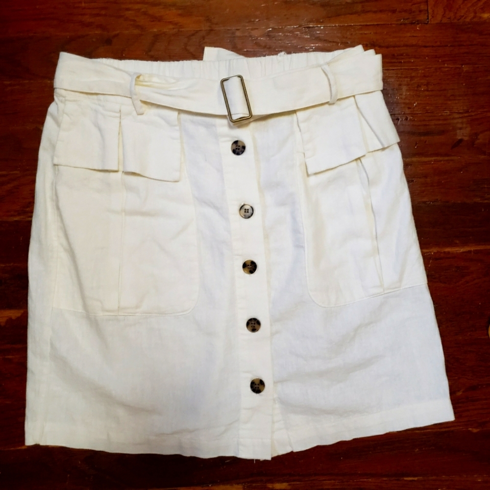 NWT Nicole Miller New York Linen Viscose blend Skirt size M